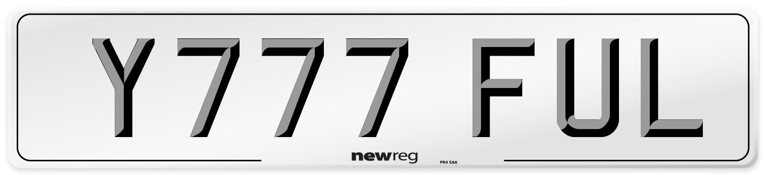 Y777 FUL Number Plate from New Reg
